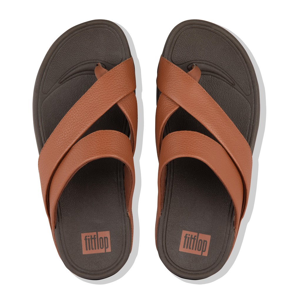 Fitflop Man Sandals Brown/Black - Sling Leather Toe-post - WF4760123